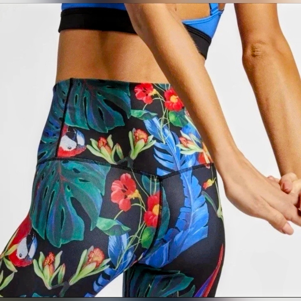 Nike Tropical Print Mesh-Panel Leggings, Size Small - Picture 2 of 6